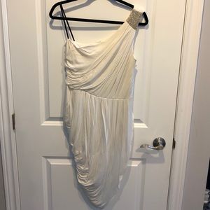 Laundry dress white one shoulder NWOT